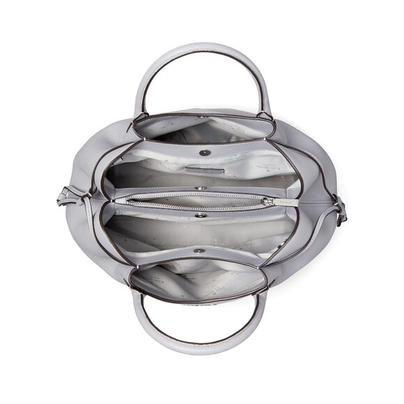 New Kate Spade Dumpling Large Satchel Pebble Leather Mountain Gray - Picture 5 of 5